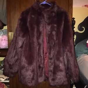 Mauve faux fur jacket!